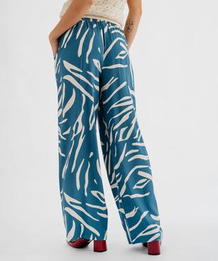 Pantalon fluide imprimé coupe large femme vue3 - GEMO 4G FEMME - GEMO