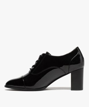 Escarpins femme vernis à lacets et talon carré vue3 - GEMO(URBAIN) - GEMO