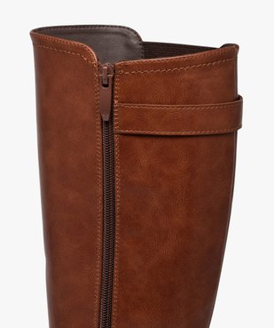 Bottes femme unies à talon carré avec liseré métallisé vue6 - GEMO(URBAIN) - GEMO