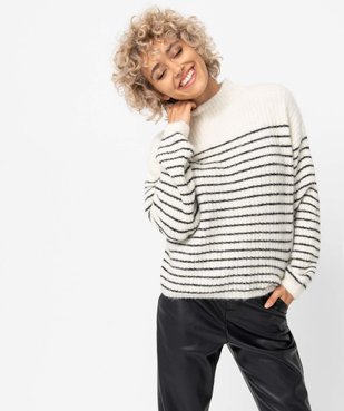 Pull femme court à larges rayures vue1 - GEMO(FEMME PAP) - GEMO