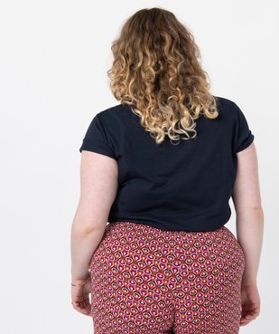 Tee-shirt femme grande taille à manches courtes avec inscription  vue3 - GEMO (G TAILLE) - GEMO