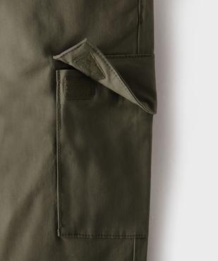 Pantalon cargo jogger en coton stretch à taille élastiquée garçon vue3 - GEMO (JUNIOR) - GEMO