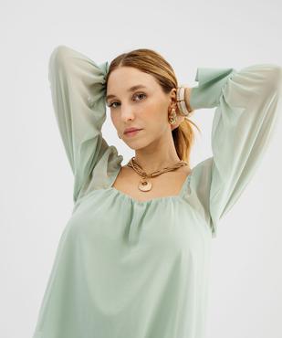 Blouse manches longues en voile femme vue2 - GEMO 4G FEMME - GEMO