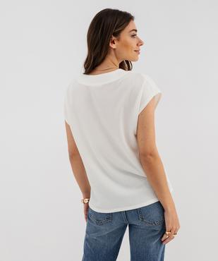 Tee-shirt manches courtes à col V femme vue3 - GEMO 4G FEMME - GEMO