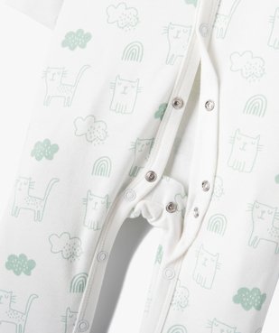 Pyjama bébé en jersey imprimé chat à ouverture ventrale vue2 - GEMO(BB COUCHE) - GEMO