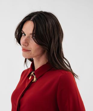 Chemise unie en matière crêpe femme vue2 - GEMO 4G FEMME - GEMO