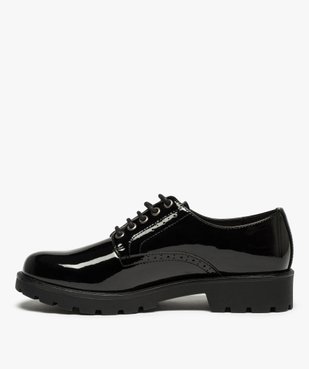 Derbies femme unis et vernis à semelle crantée vue3 - GEMO (CASUAL) - GEMO