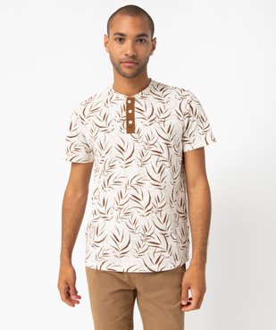 Tee-shirt homme à manches courtes avec imprimé feuillage vue2 - GEMO (HOMME) - GEMO
