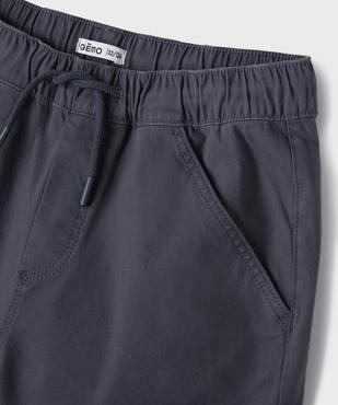 Bermuda en coton stretch coupe loose avec taille élastique garçon vue2 - GEMO 4G GARCON - GEMO