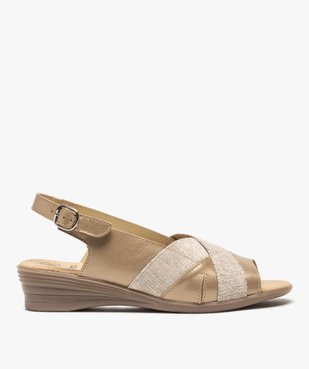 Sandales femme confort en cuir avec détails brillants vue1 - GEMO (CONFORT) - GEMO