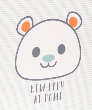 Boîte cadeau de naissance à anses imprimé ours vue2 - GEMO 4G BEBE - GEMO