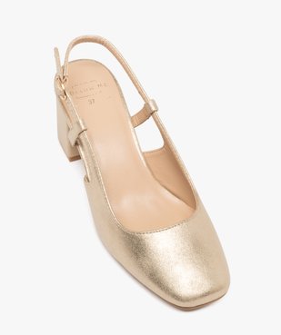 Escarpins sling-back à talon large et bout carré femme vue6 - FOLLOW ME - GEMO