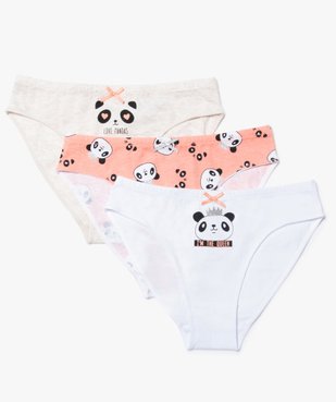 Culottes fille en coton stretch à motif panda (lot de 3) vue1 - GEMO (ENFANT) - GEMO