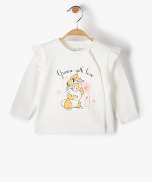 Sweat bébé fille à épaules volantés imprimé lapin - Disney vue1 - DISNEY DTR - GEMO