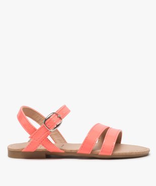 Sandales filles unies à brides fermeture boucle Dessus vernis fluo vue1 - GEMO (ENFANT) - GEMO