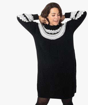 Robe pull femme grande taille avec touches pailletées vue2 - GEMO (G TAILLE) - GEMO
