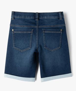 Bermuda en jean ultra stretch à revers garçon vue3 - GEMO 4G GARCON - GEMO