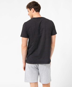 Pyjashort homme mix&match imprimé biker et rayures vue3 - GEMO(HOMWR HOM) - GEMO