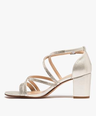 Sandales femme à talon fermé et fines brides strass vue10 - VALENTINA BALDA - GEMO