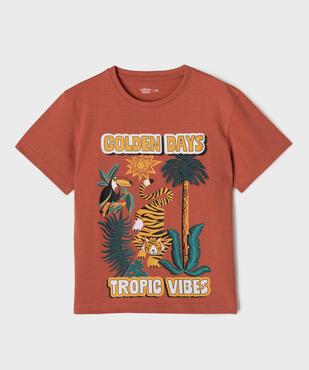 Tee-shirt manches courtes à motif tropical garçon vue2 - GEMO 4G GARCON - GEMO