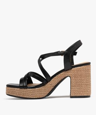 Sandales à talon plateforme et semelle tressée femme  vue4 - FOLLOW ME - GEMO