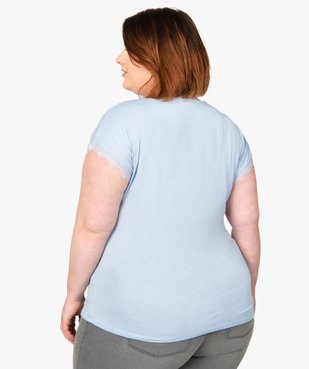 Tee-shirt femme sans manches avec finitions dentelle vue3 - GEMO (G TAILLE) - GEMO
