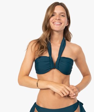 Haut de maillot de bain femme forme bandeau à nouer vue1 - GEMO (PLAGE) - GEMO