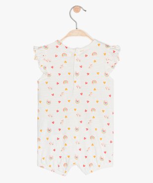 Combishort bébé fille imprimé 100% coton biologique vue3 - GEMO C4G BEBE - GEMO