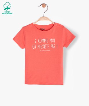 Tee-shirt bébé fille à message humoristique - GEMO x Les Vilaines filles vue1 - VILAINES FILLES - GEMO