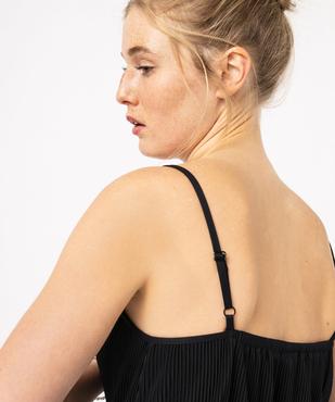 Combinaison pantalon à fines bretelles en maille plissée femme vue2 - GEMO 4G FEMME - GEMO
