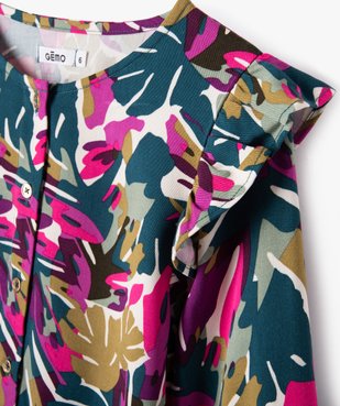 Chemise imprimée à manches longues avec volants fille vue2 - GEMO (ENFANT) - GEMO