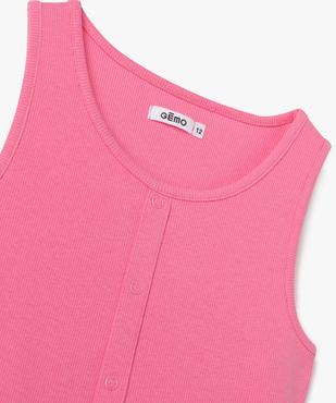 Débardeur en maille côtelée avec faux boutons pression fille vue3 - GEMO 4G FILLE - GEMO