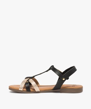 Sandales fille à brides bicolores et clous métalliques vue3 - GEMO (ENFANT) - GEMO
