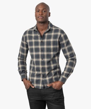 Chemise homme à carreaux aspect flanelle – Coupe Slim vue1 - GEMO (HOMME) - GEMO