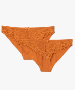 Culotte femme en microfibre et dentelle (lot de 2) vue4 - GEMO(HOMWR FEM) - GEMO