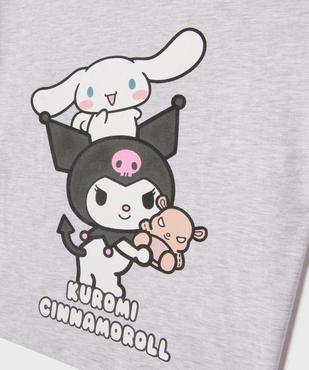 Pyjashort en jersey de coton imprimé haut loose fille - Kuromi  vue2 - HELLO KITTY - GEMO