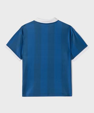 Tee-shirt manches courtes en mesh façon maillot de foot à col polo V garçon vue3 - GEMO (JUNIOR) - GEMO