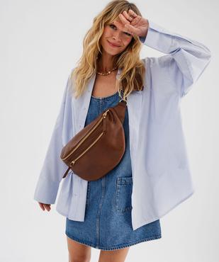 Robe en jean forme chasuble femme vue2 - GEMO(FEMME PAP) - GEMO