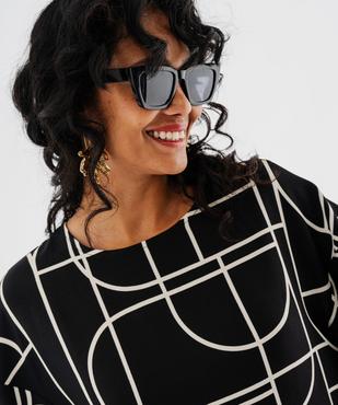 Blouse manches 3/4 en maille fluide à pois femme  vue2 - GEMO 4G FEMME - GEMO