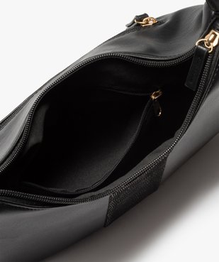Sac besace femme souple avec jeu de matières vue3 - GEMO (ACCESS) - GEMO