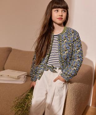 Blouson matelassé à motifs fleuris fille - LuluCastagnette vue1 - LULU CASTAGNETTE GEMO FOR GOOD - GEMO