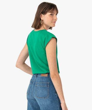 Tee-shirt femme sans manches avec broderies ajourées vue3 - GEMO(FEMME PAP) - GEMO