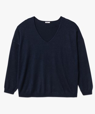 Pull fin à col V en maille scintillante femme grande taille vue4 - GEMO 4G GT - GEMO