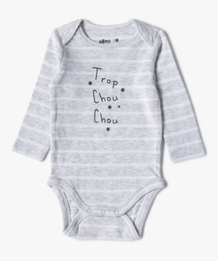 Body bébé manches longues avec inscriptions (lot de 3) vue3 - GEMO(BB COUCHE) - GEMO