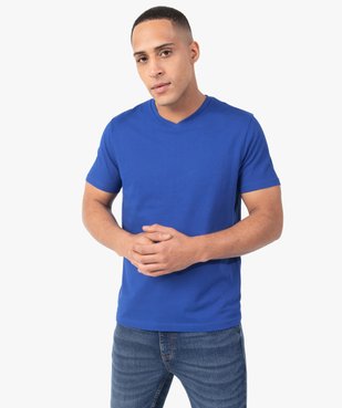 Tee-shirt homme à manches courtes et col V vue2 - GEMO (HOMME) - GEMO