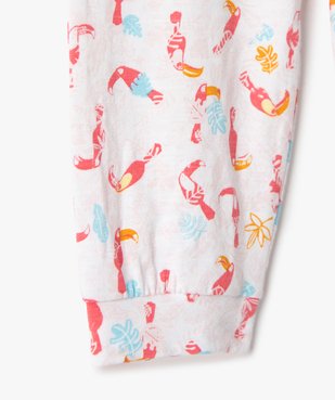 Pyjama bébé fille deux pièces à motifs oiseaux exotiques vue2 - GEMO(BB COUCHE) - GEMO