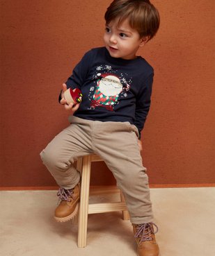 Tee-shirt bébé à manches longues avec motifs de Noël  vue1 - GEMO(BEBE DEBT) - GEMO