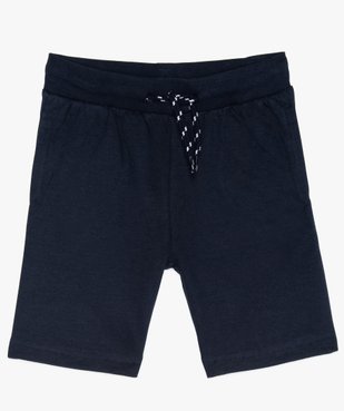 Short garçon avec taille en bord-côte contenant du coton bio vue1 - GEMO C4G GARCON - GEMO