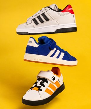 Baskets en cuir suédé Grand Court 2000 garçon - Adidas vue6 - ADIDAS - GEMO