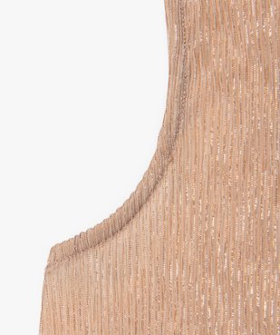 Débardeur fille en maille plissée pailletée vue2 - GEMO (JUNIOR) - GEMO